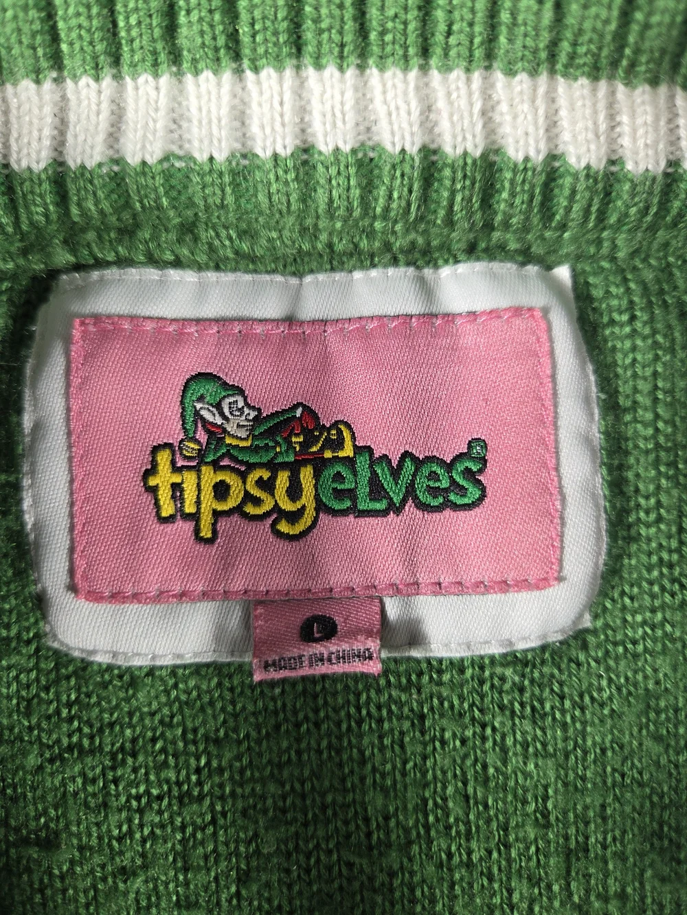 Tipsy Elves Gingerbread Cookies Ugly Christmas Sweater Men’s Large Green